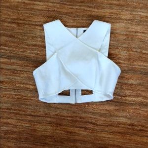 BCBG Max Azria white crop top size M